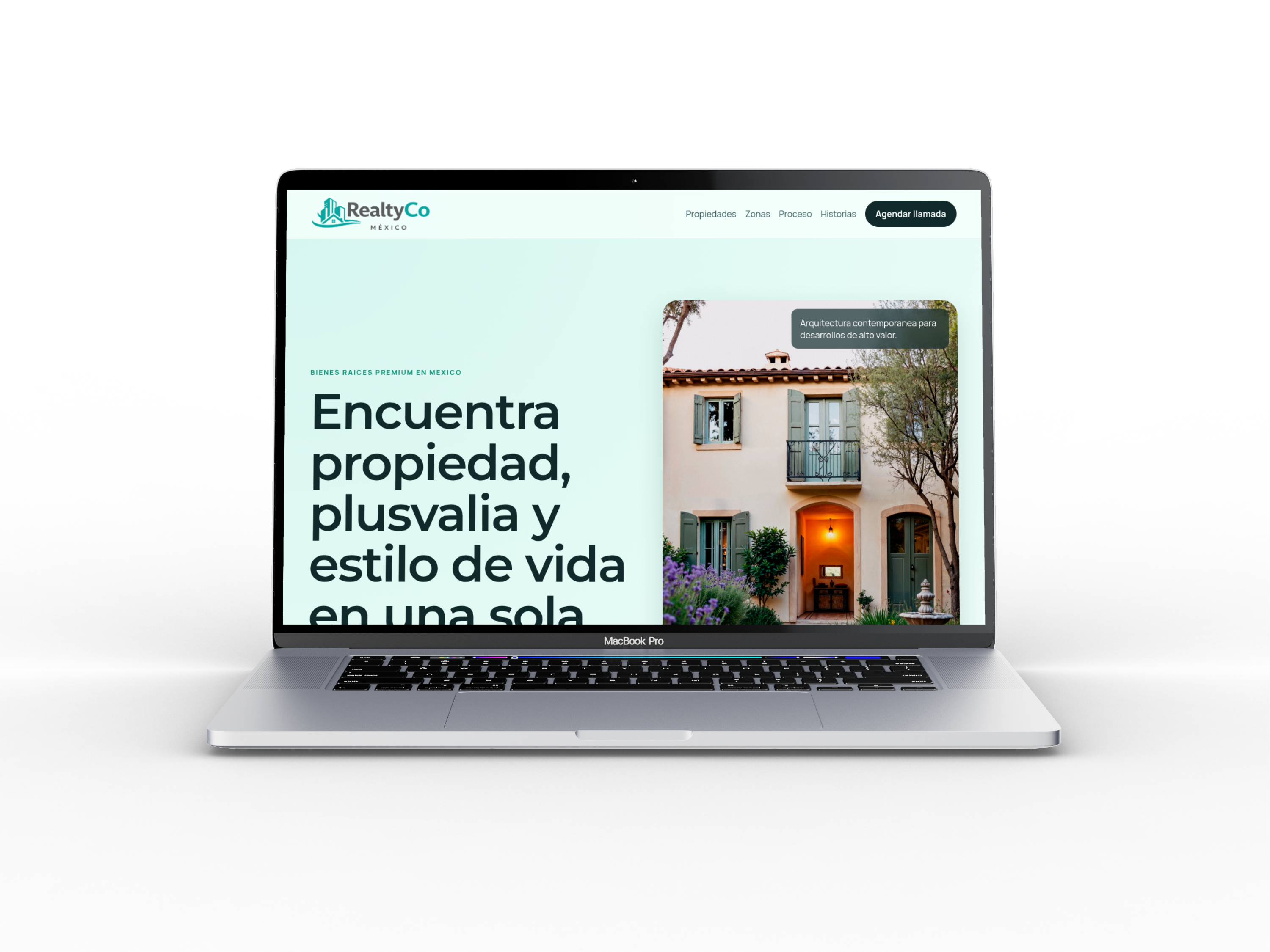 Vista de RealtyCo México en laptop